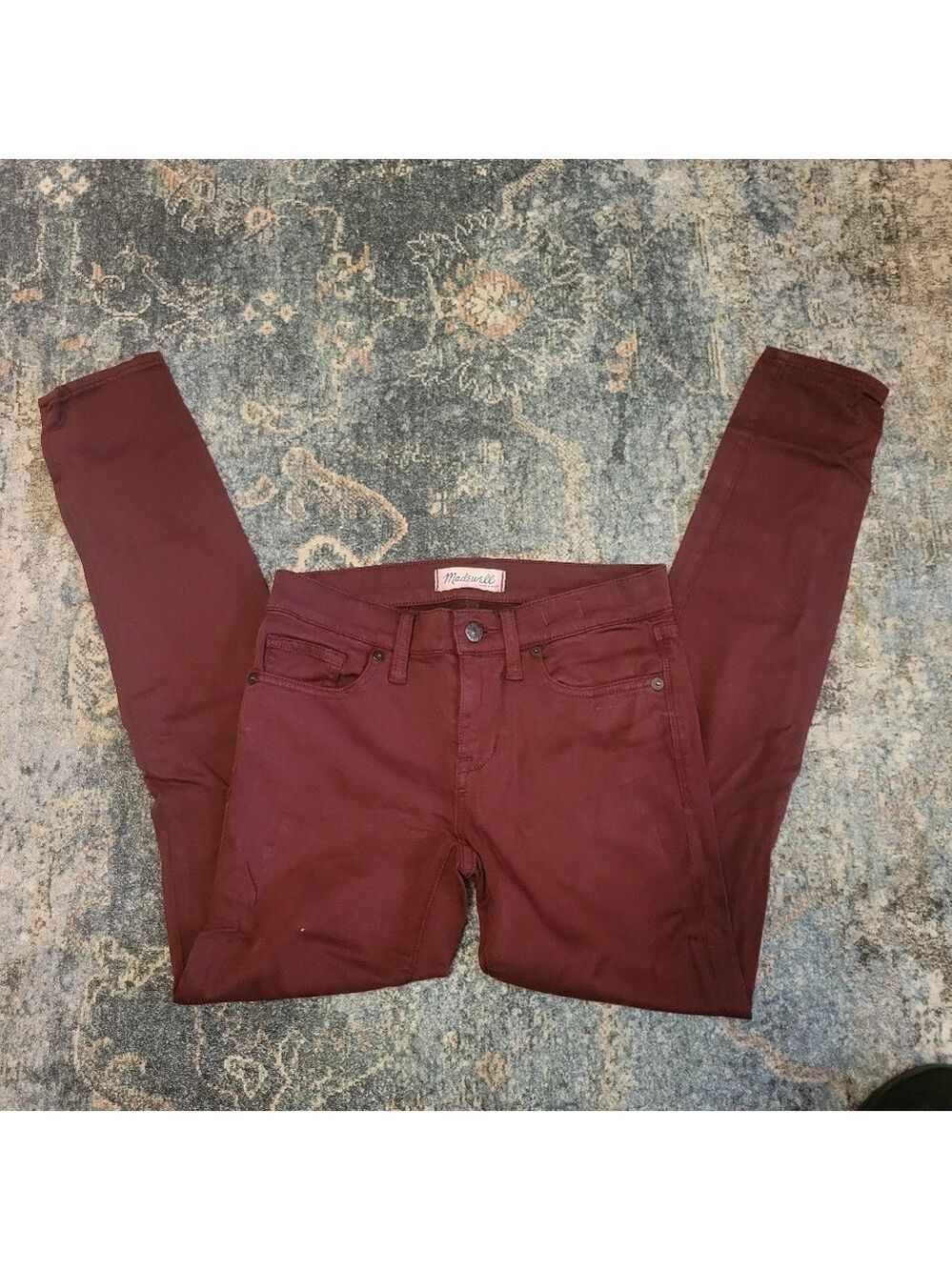 Madewell Skinny Skinny Jeans in Burgundy - Size 24